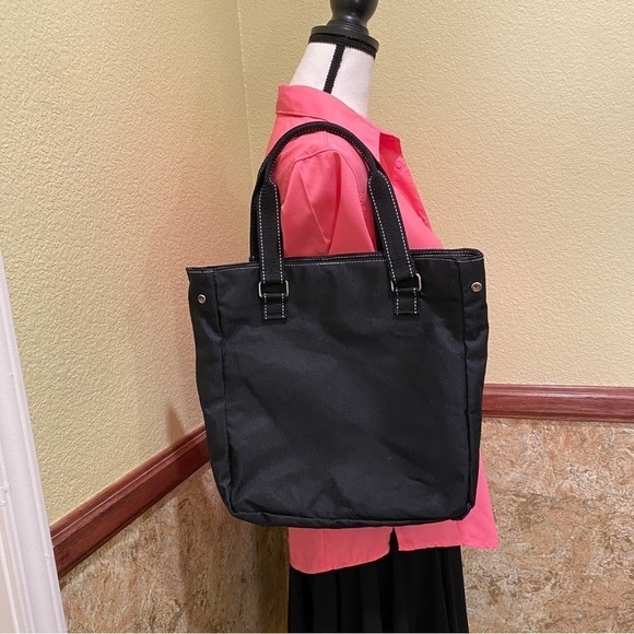 ROXY Nylon Handbag Black Military Stars Glitter Logo Adjustable Side Snaps Purse - Picture 6 of 10